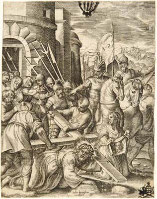 Bonasone Giulio - Cristo cade sotto il peso della croce
